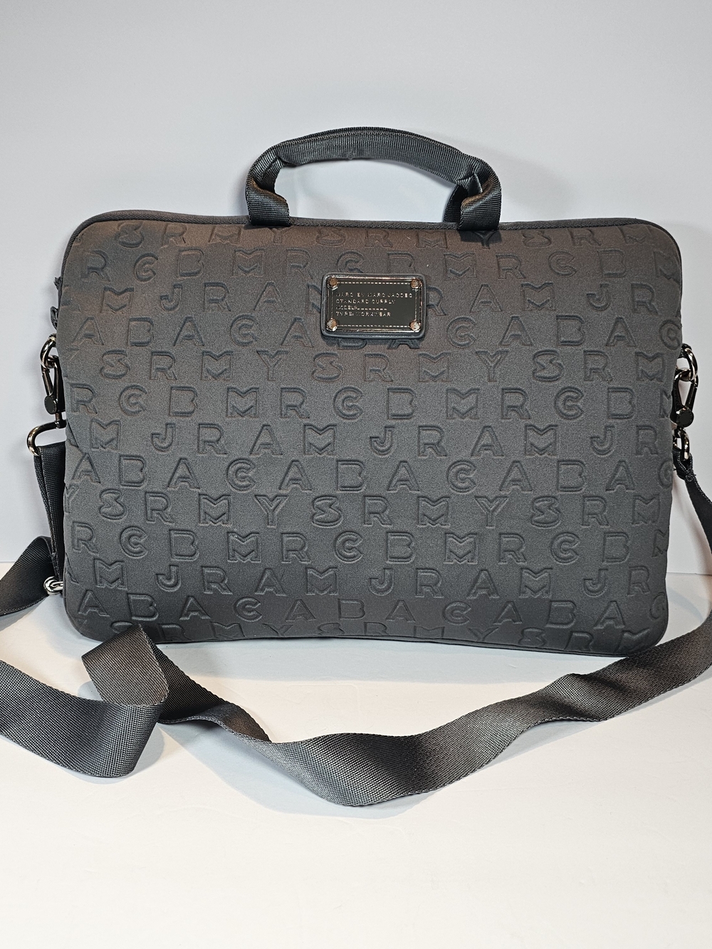 Marc by Marc Jacobs 13" Dreamy Logo Neoprene Laptop Commuter Bag Gray